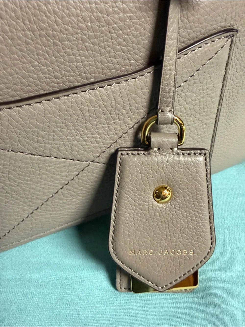 Marc Jacobs Pebbled Leather Satchel in Taupe Gray with Gold Hardware (Bauletto)